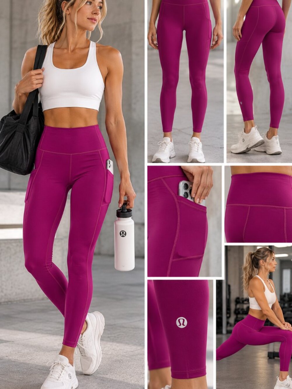 Lululemon Magenta High Rise Pocket Leggings Size 6